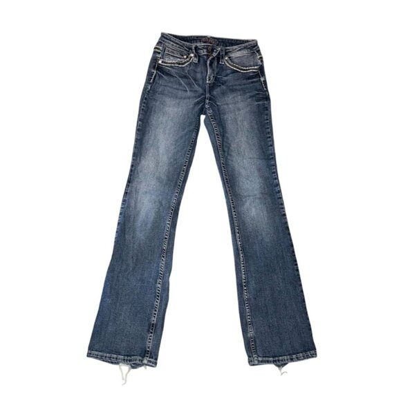 Shyanne Womens Bootcut Jeans 28W x 34L Distressed Denim 100% Cotton - Picture 1 of 10